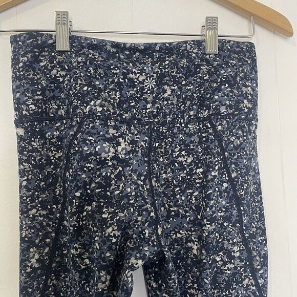 Athleta Leggings Womens Small Blue Sandstone Salutation Tight 7/8 Mesh Floral - Picture 7 of 16